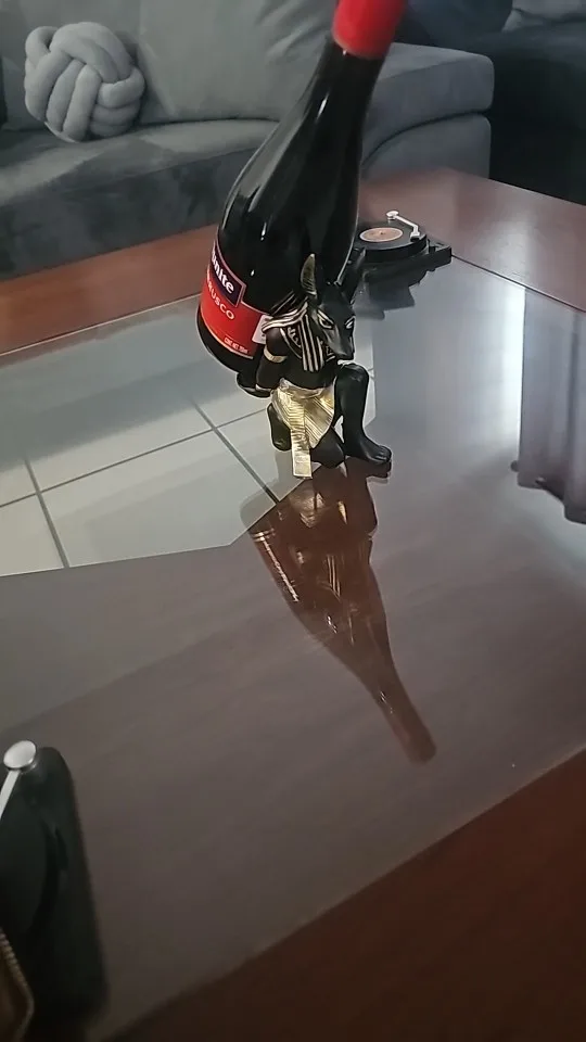 Divine Guardian: Resin Anubis Wine Rack for Unique Home Decor photo review