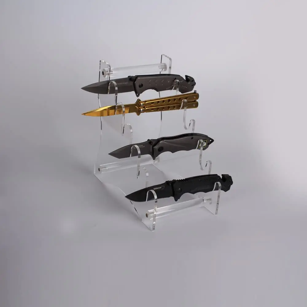 Knives Display Stand Acrylic Clear Counter-top Cutlery Storage Knife Rack Pocket Knives Display Case Plexiglass Knife