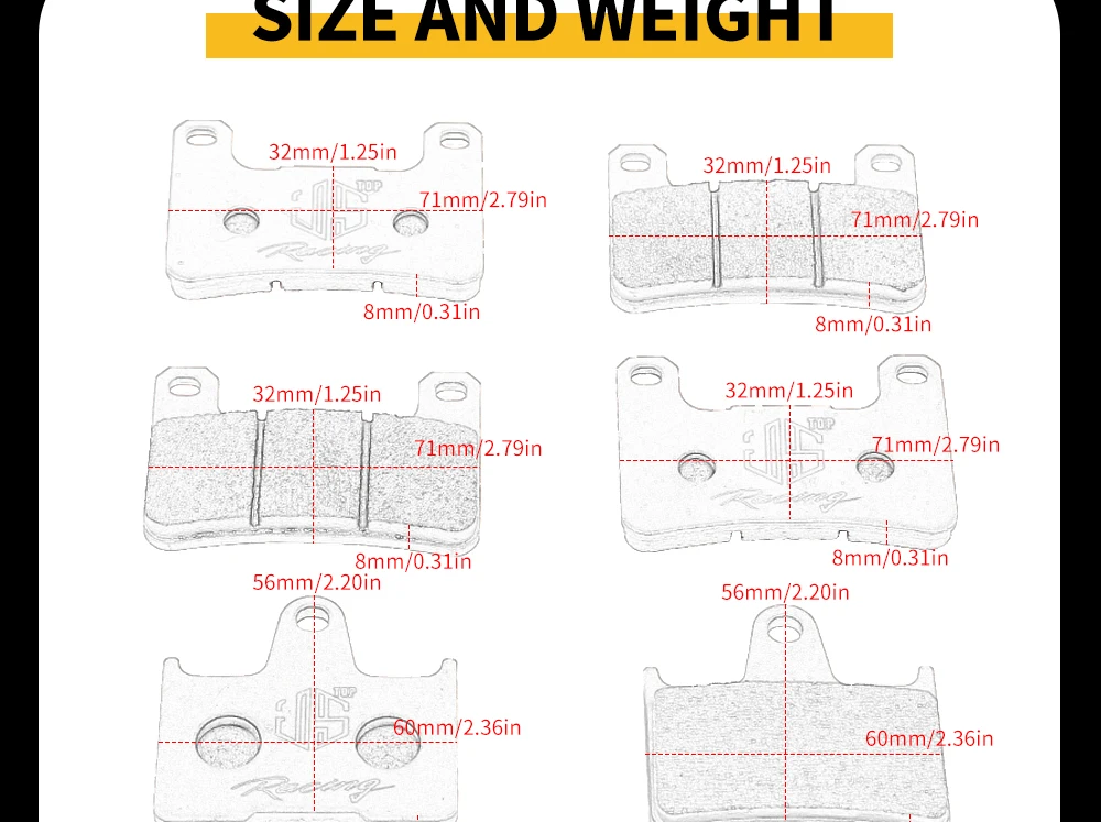 JSRAOIMG Sintermetall-Bremsbeläge (vorne & hinten) für Suzuki GSXR600, GSXR750, GSXR1000 (Modelle K4, K5, K6; Baujahre 2004–2006) – Detail 22