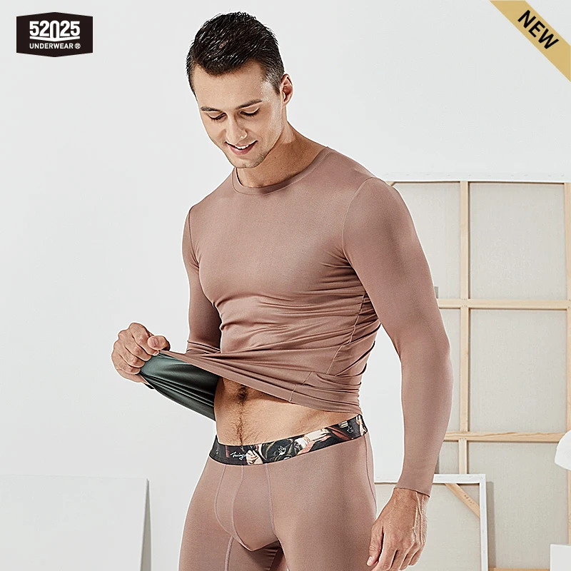 52025 Two-color Ultra-soft Men Long Sleeve Top Smooth Light Thin Comfortable Fashion Base Layer Men Thermal Leggings Bottoms et692b handheld infrared thermal imager 2 8inch 240 320 tft display screen 20℃ to 550℃ temperature measurement 640 480 visible light resolution