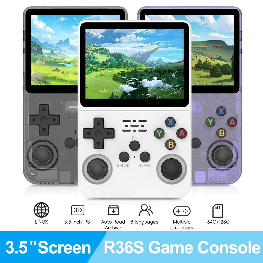 R36SRetroHandheldVideoGameConsoleLinuxSystem35InchIPSScreen