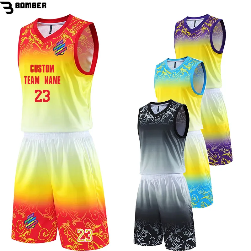 

Quick Dry Wicking Basketball Uniform Men Personalized Customize Sublimation Blank Basketball Jersey Sets for Sportswear
