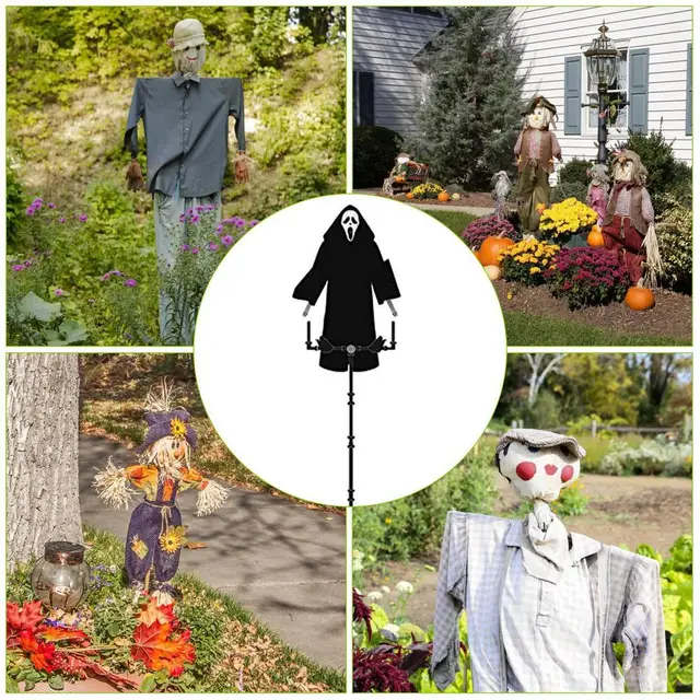 Horror Kerti Grim Reaper Madárijesztő Halloween Vicces Sikoly Party Díjat Lógó Kültéri Madarak Lelkipásztori Védelmi Dekoráció - Image 6