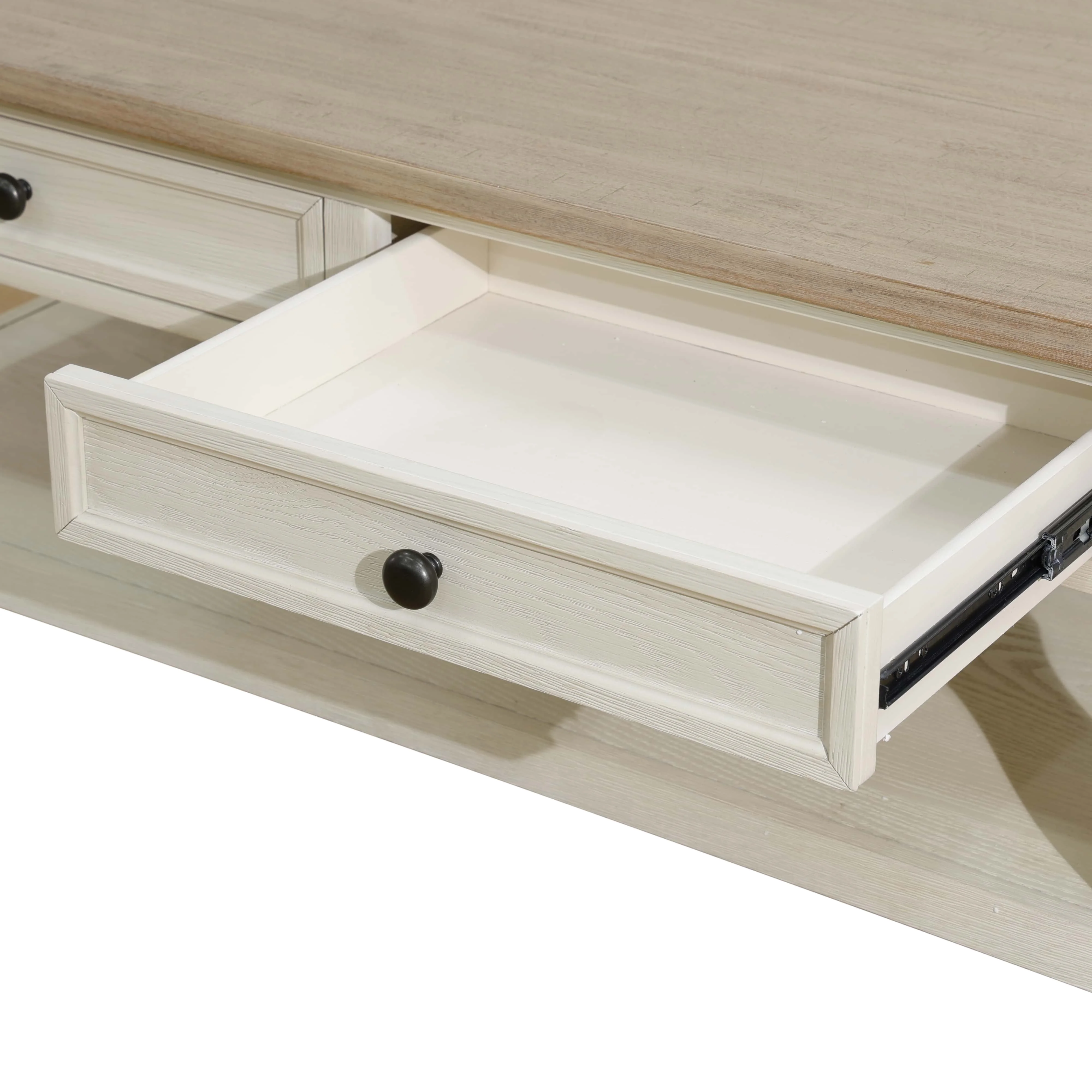 Light Brown MDF Top and White Oak Drawer Living Room Coffee Table