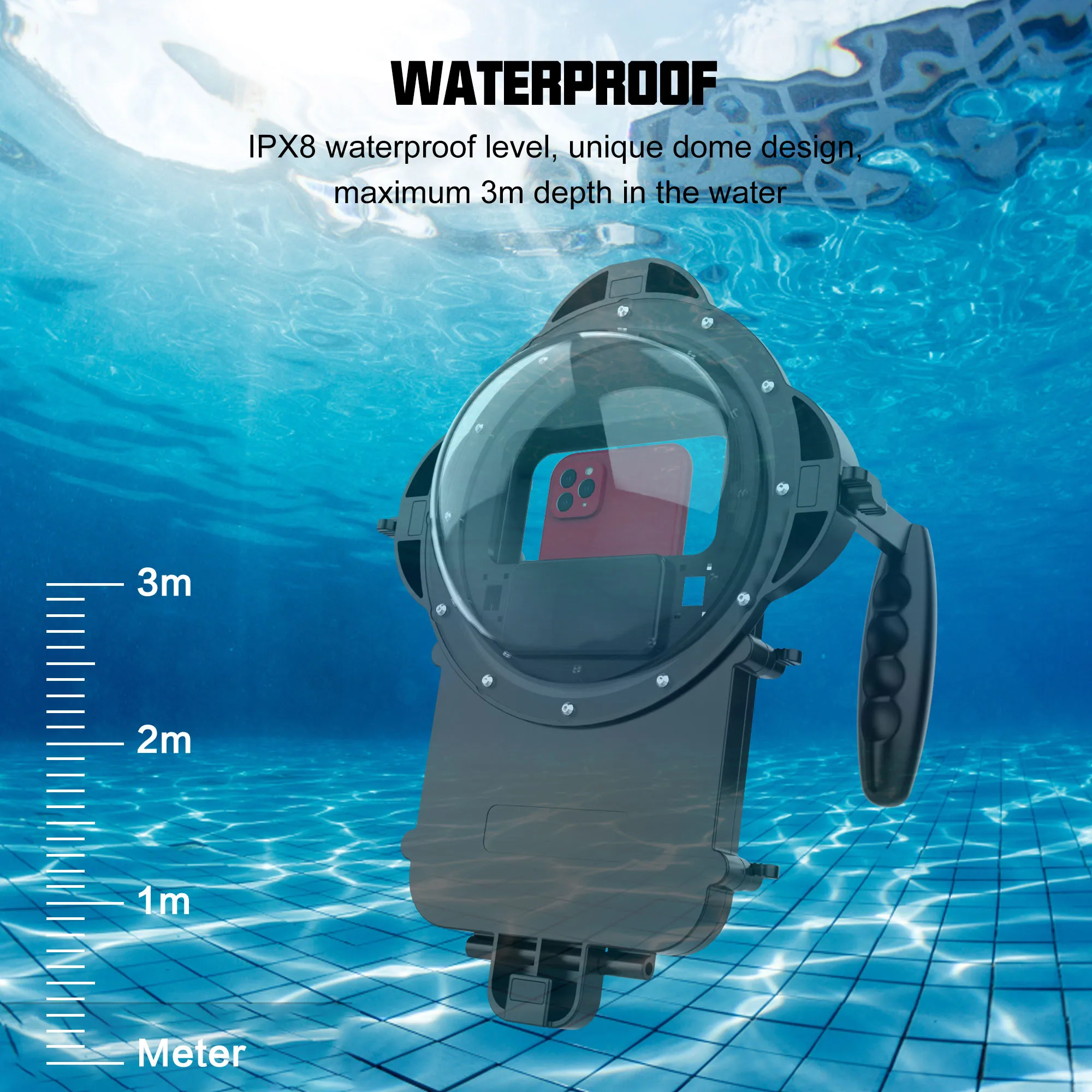 Dome Iphone 11 Photos Underwater Handheld Diving Housing Dome Case
