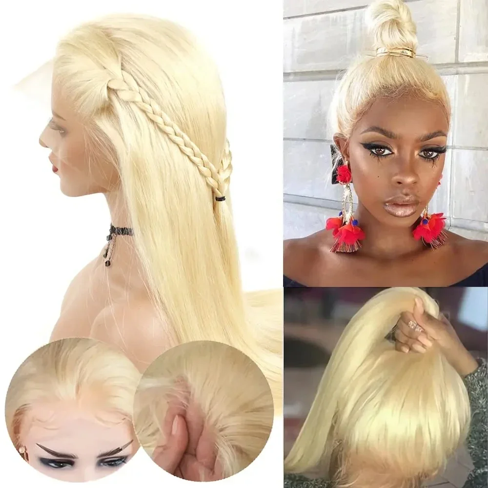 Luclueme Front-Perücke Aus Echthaar – 150% Dichte & Vorgezogene Spitze In 613 Blond | Mit Babyhaar Für Natürlichen Look