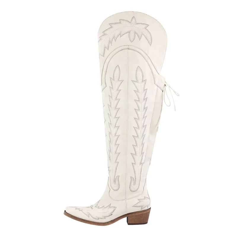 Bottes de Cowboy pour Femmes Bottes Hautes au Genou
