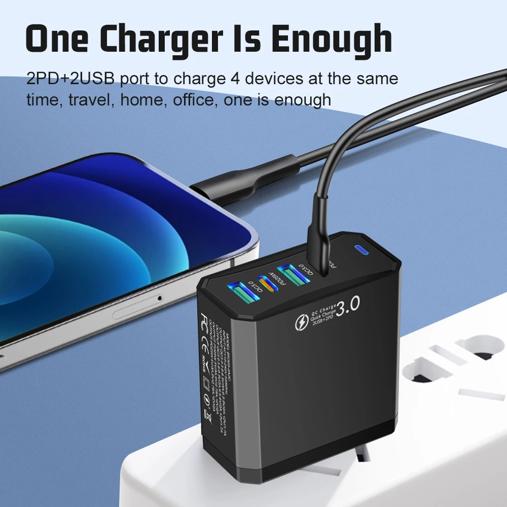 USB Charger Type C PD 25W Quick Charge 3.0 USB C Fast Charging Wall Phone Adapter for iPhone Samsung Xiaomi Oneplus Poco QC3.0