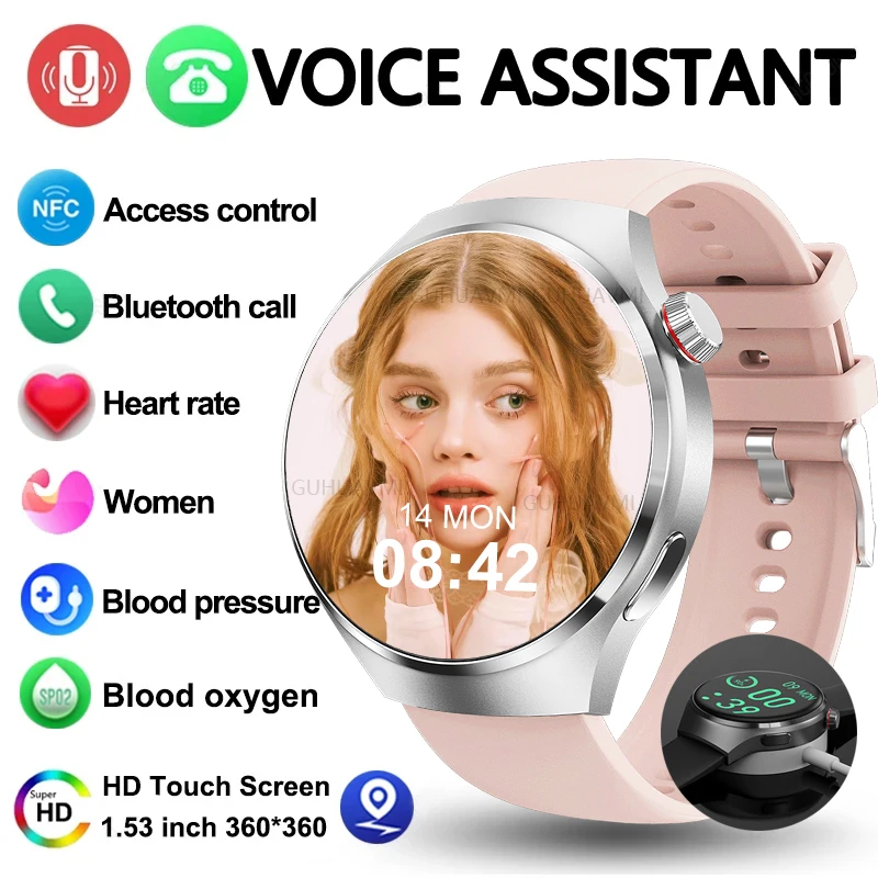 Donne Nfc Watch4 Pro Nfc Smartwatch Men Amoled 360*360 Hd Screen Blood Sugar Bluetooth Call Ip68 Smartwatch Impermeabile 2024 Regalo