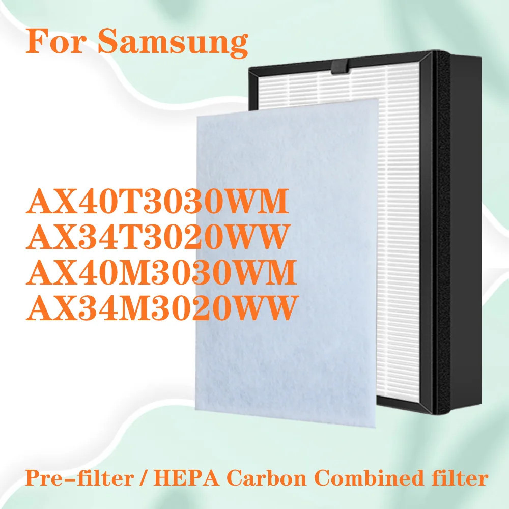 Filtro de Substituição para Purificador de ar Samsung Filtro Combinado de Carbono Hepa Ax40t3030wm Ax34t3020ww Ax40m3030wm Ax34m3020ww