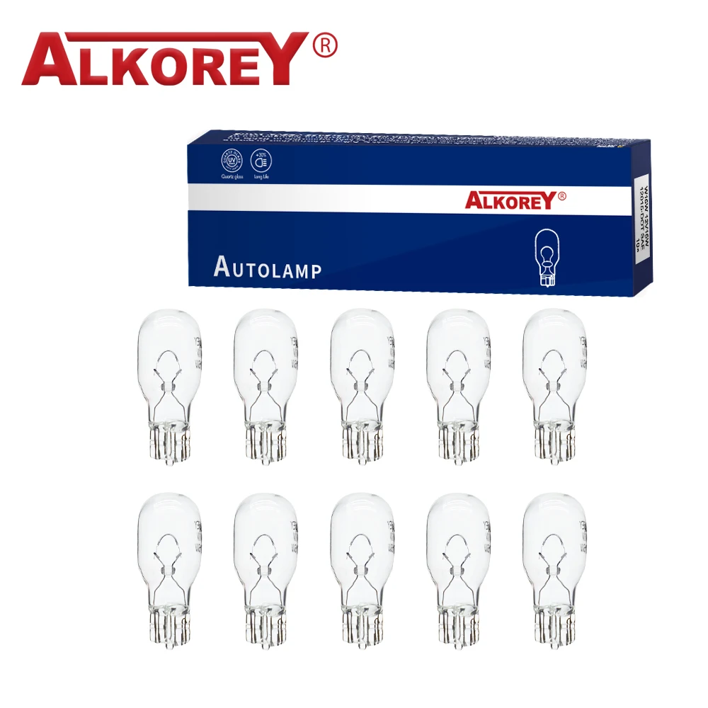 Alkorey 10 Pcs W16W T15 12V 16W Warm White Car Side Light Interior Light Clearance Light Instrument Lights Auto Halogen Bulbs