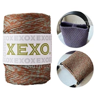 XEXO yarn 3mm flat polyester braid yarn for crochet knitting bag mixed color gypsy color cord 1