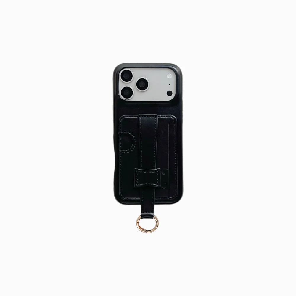 Elegant Leather Card Holder Phone Case - Simple, Personalized, Shock-Proof Design