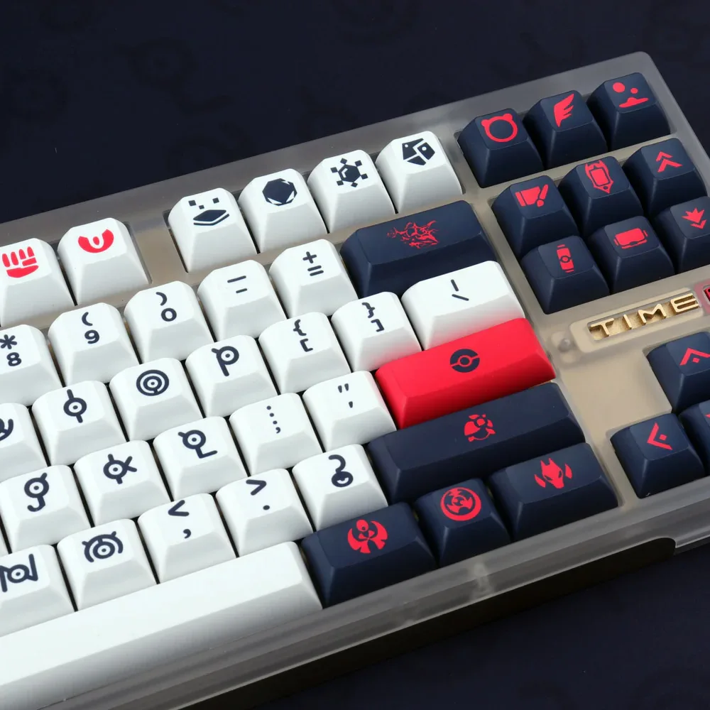 PBT Unown Keycaps Set para gamer mecânica,
