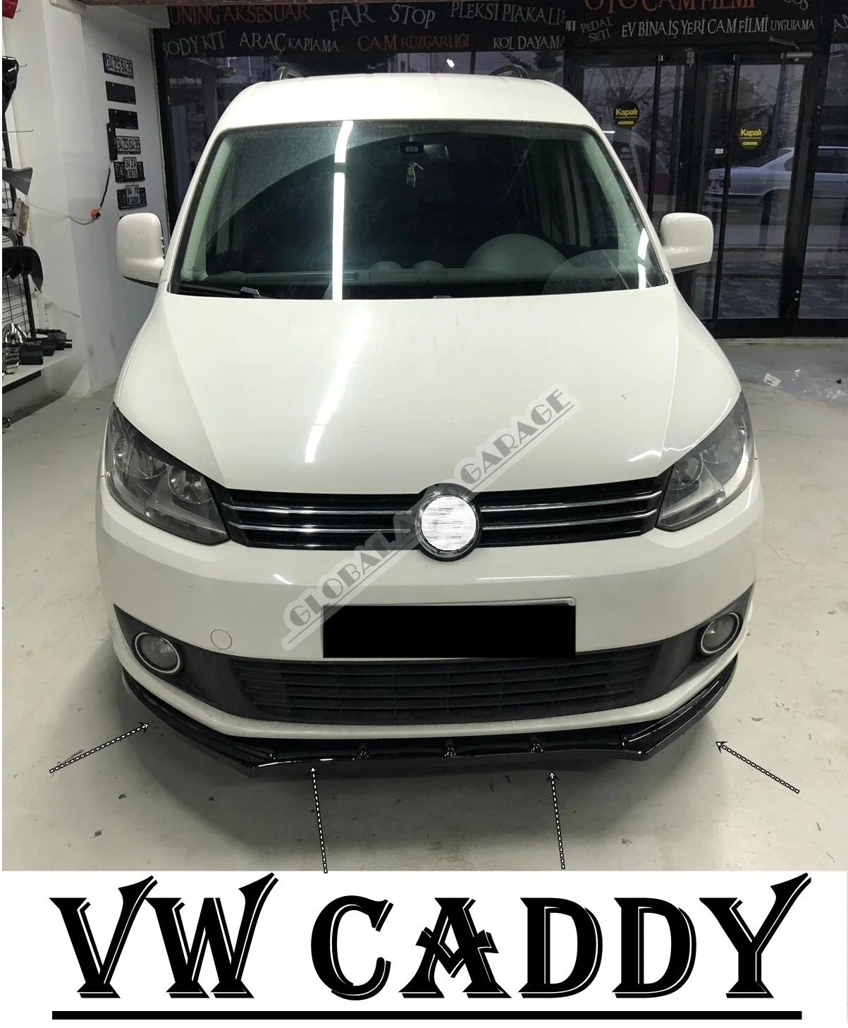 Per Volkswagen Caddy Attacco Paraurti Anteriore Lip 2007-2020 Pianoforte Nero Lucido Diffusore Splitter Paraurti Spoiler Universale