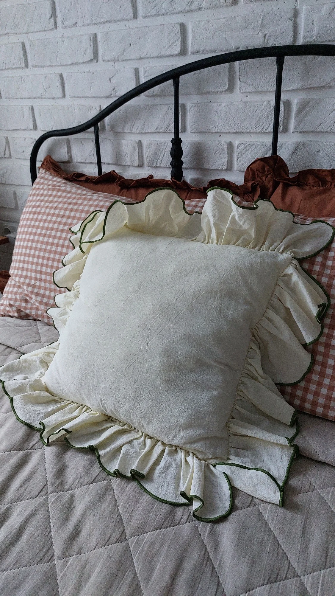 Ruffle Cotton Cushion Cover - 6 Colours