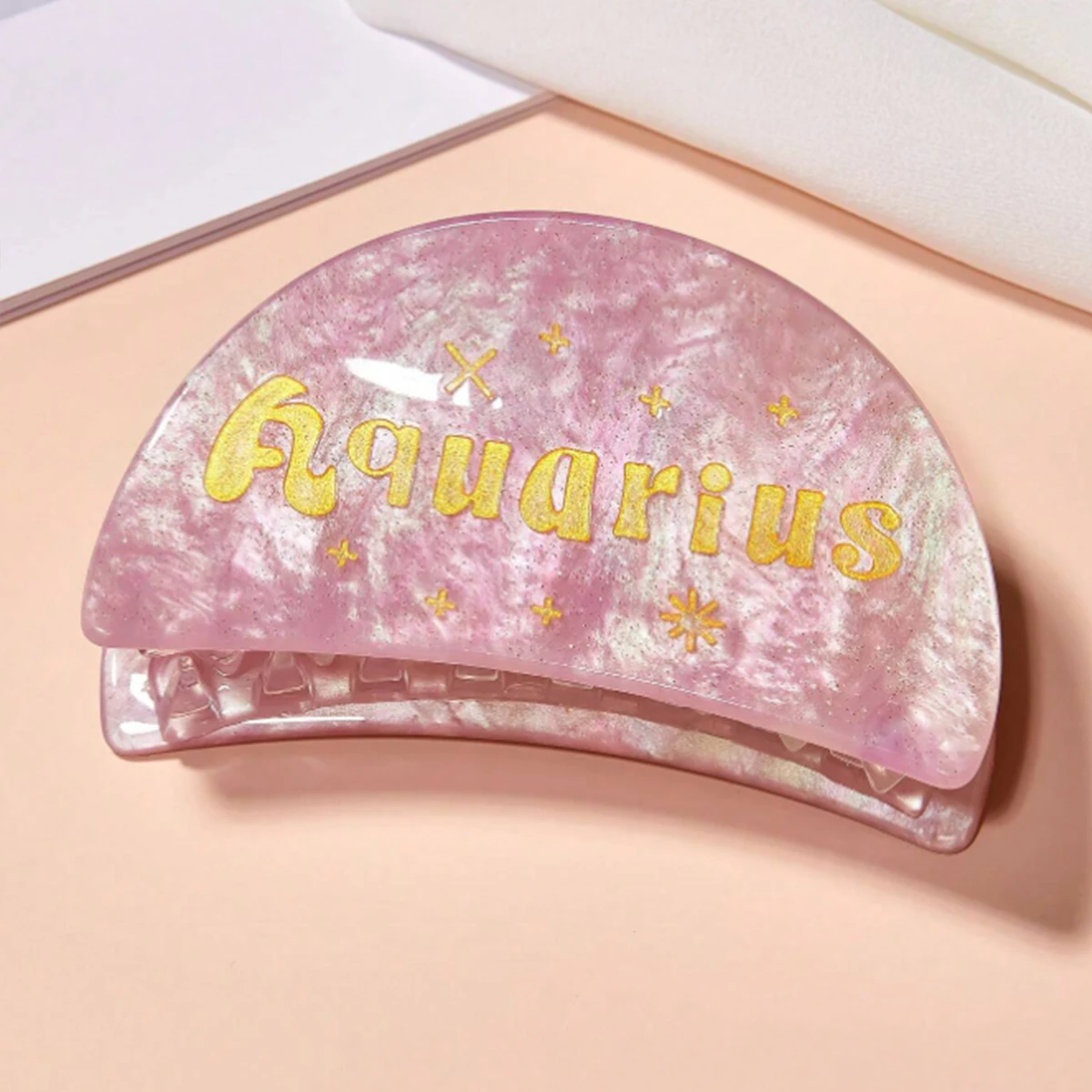 1PC personalisierte bunte Acetat Sternzeichen Frauen Haar Klaue Clip für Geburtstagsgeschenk, Urlaubsgeschenke, tägliche Pendeln – Detail 10