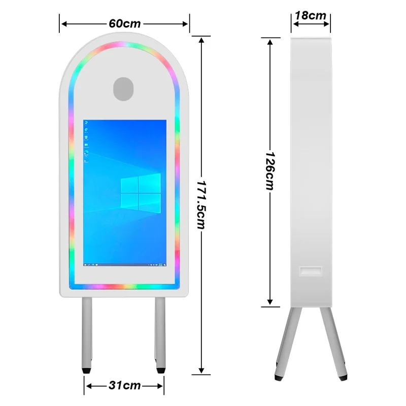 Archway Four-legged Portable Magic Mirror Photo Booth, 32 Inch Touch Screen Camera Booth with LED Frame and Flying Box, Selfie B Ac329576d8b75467eb0a7b26184935e2fU