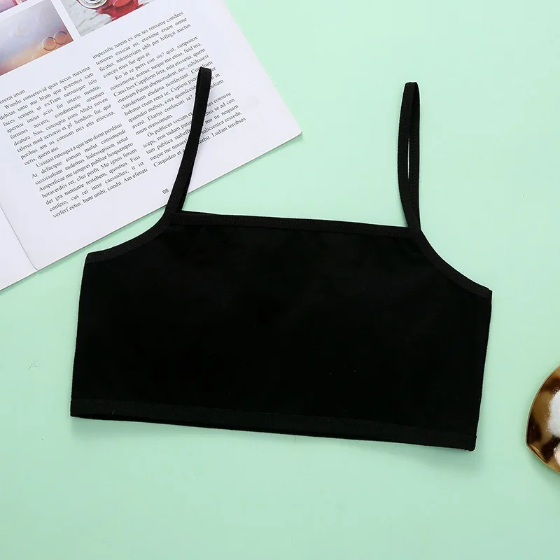 4Pcs/Lot Adolescent Girls Brasserie Cotton Wireless Children Breast Care Girl Bra Solid Color Children Underwear Top Bra For Kid