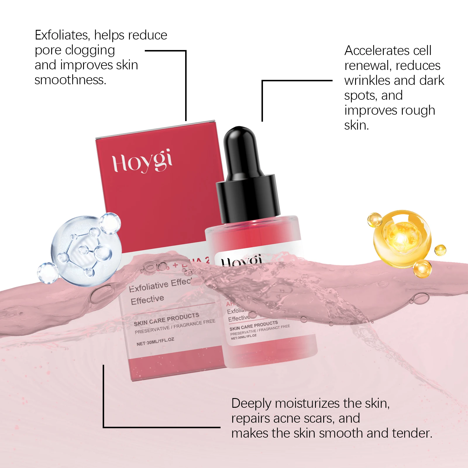 Hoygi Exfoliating Face Serum Tightening Pores Reduce Fine Lines Dark Spot Corrector Improve Skin Tone Moisturize Face Skin Serum