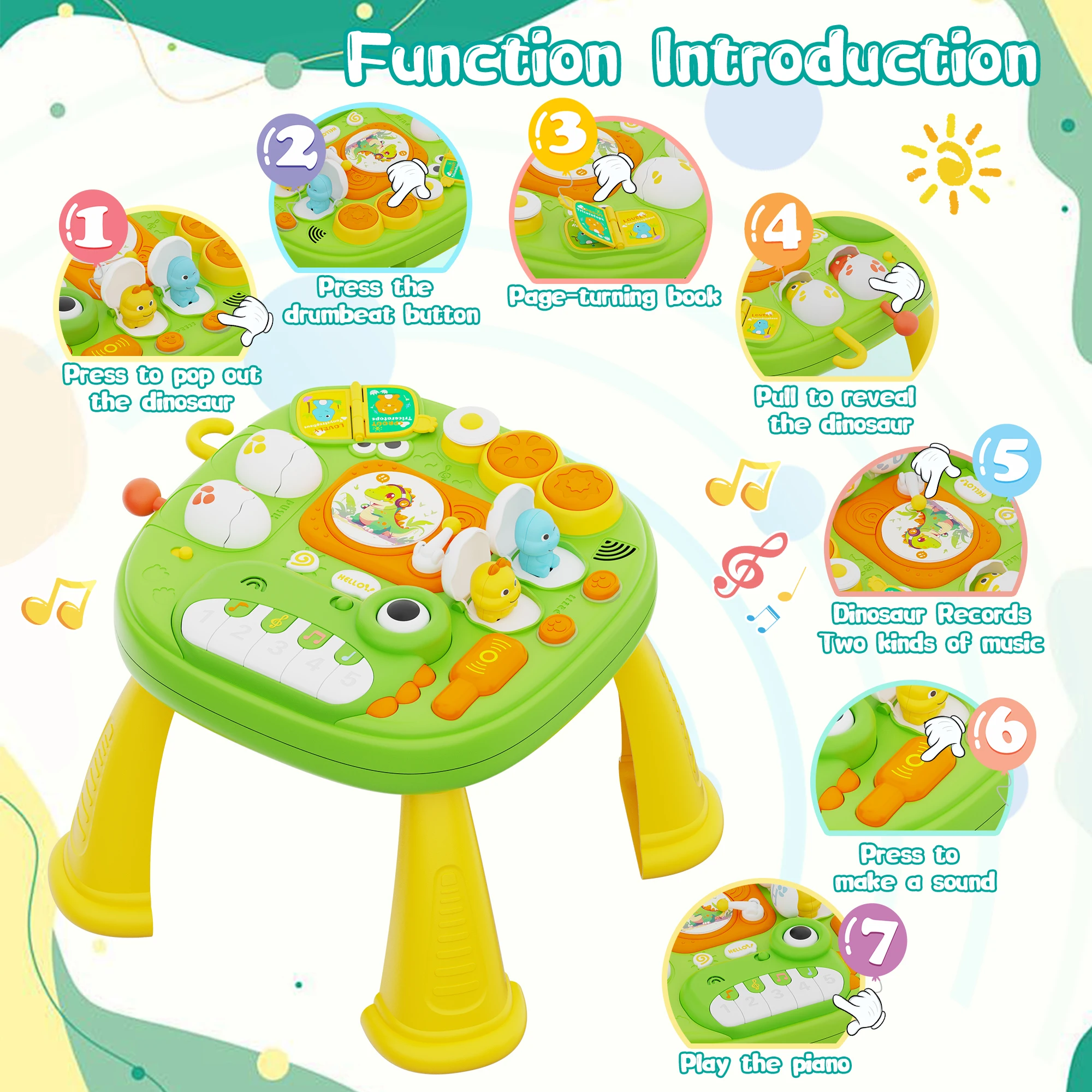 Interactive Musical Activity Table | Toddler Piano & Lights Toy Benefits