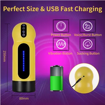 New Arrival Male Masturbator Automatic Sex Toy For Men Adult Goods For Men Vibrating and Sucking Machine Pussy Yellow Vagina 4
