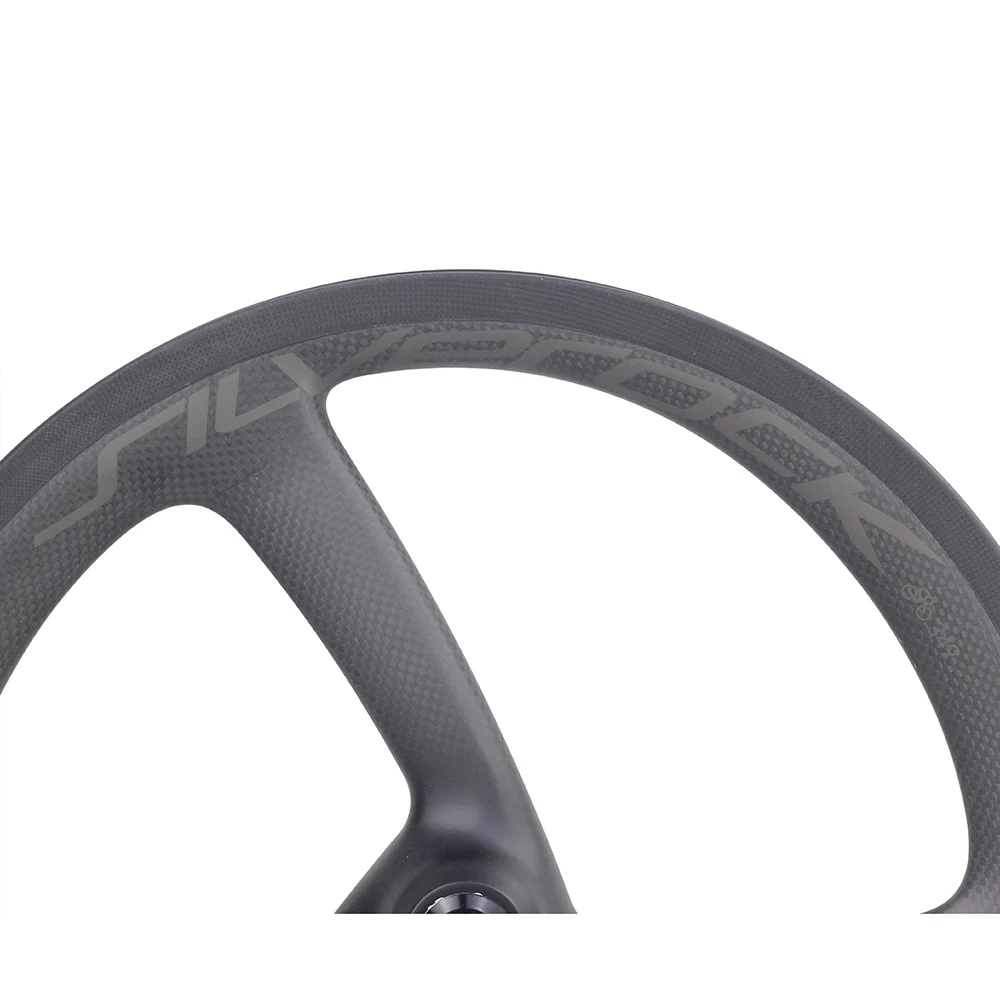 中古Alpina 3 Spoke Full Carbon Front Wheel Alpina 3 Spoke Full Carbon Tubular Track Wheelset (Stealth)