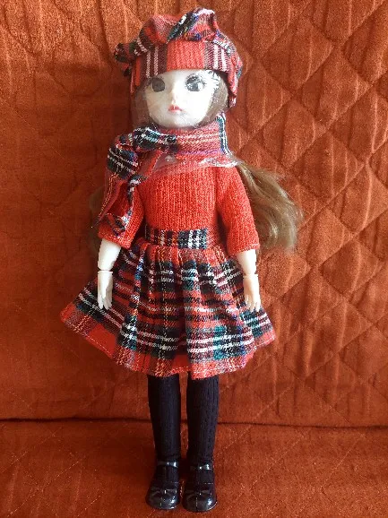 30cm Bjd Doll 12 Moveable Joints 1/6 Girl's Dress 3D Brown Eyes Toy with Clothes Shoes Kids Toys for Girl Children Gift photo review