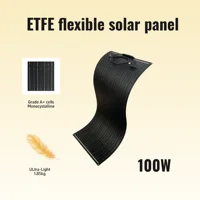 Panneau solaire flexible 100W 200W 18V ETFE, panneau solaire monocristallin flexible portable pour bateaux, camping-cars, remorques, camping-car, batterie 12V 1