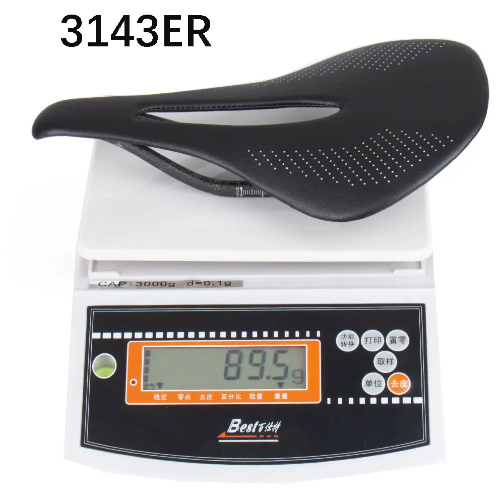 Bicycle Saddle ELITAONE Road/Mtb Bike Saddle 240x143mm Carbon Fibre Round Rail 7*7mm 89g