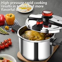 Casserole à pression en acier inoxydable 6L, contrôle de pression en 3 étapes, pot anti-explosion pour cuisinières à gaz et à induction, cuisine à domicile 4