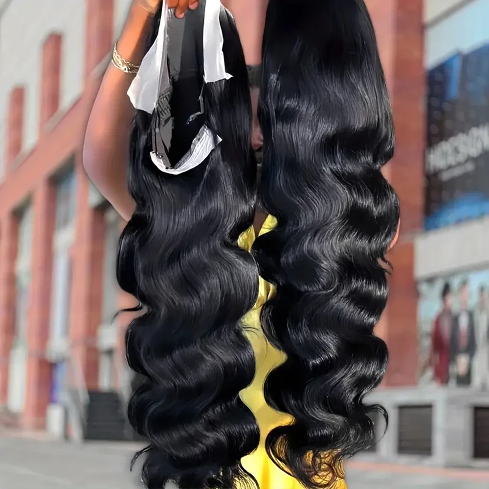Transparent Brazilian Vigrin Human Hair Body Wave 13x4 HD Lace Frontal Wigs Pre Plucked With Baby Hair 1