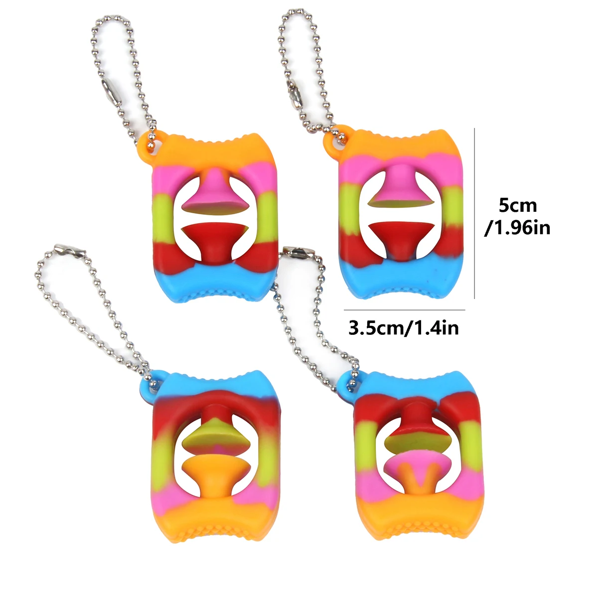 Fidget Sensor Toys Pop Mini Silicone Keychain Adults Stress Relief Sensor Toy Color pressed silicone finger suction cups