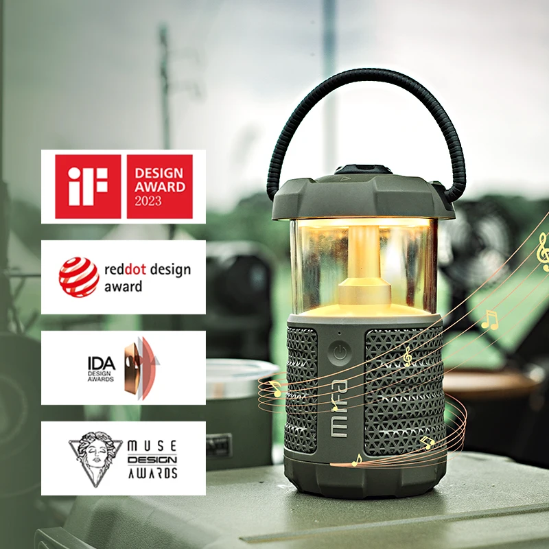 Mifa Wild Camping  Bluetooth 5.3 Speaker with Lantern, Powerful 360° Sound, 360° Light, IP67 Waterproof, 38H Playtime
