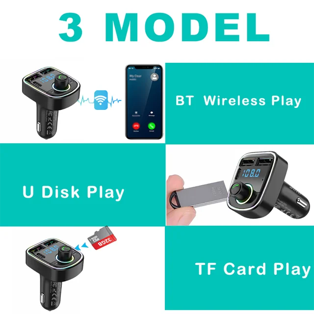Bluetooth FM Transmitter Car Adapter 5