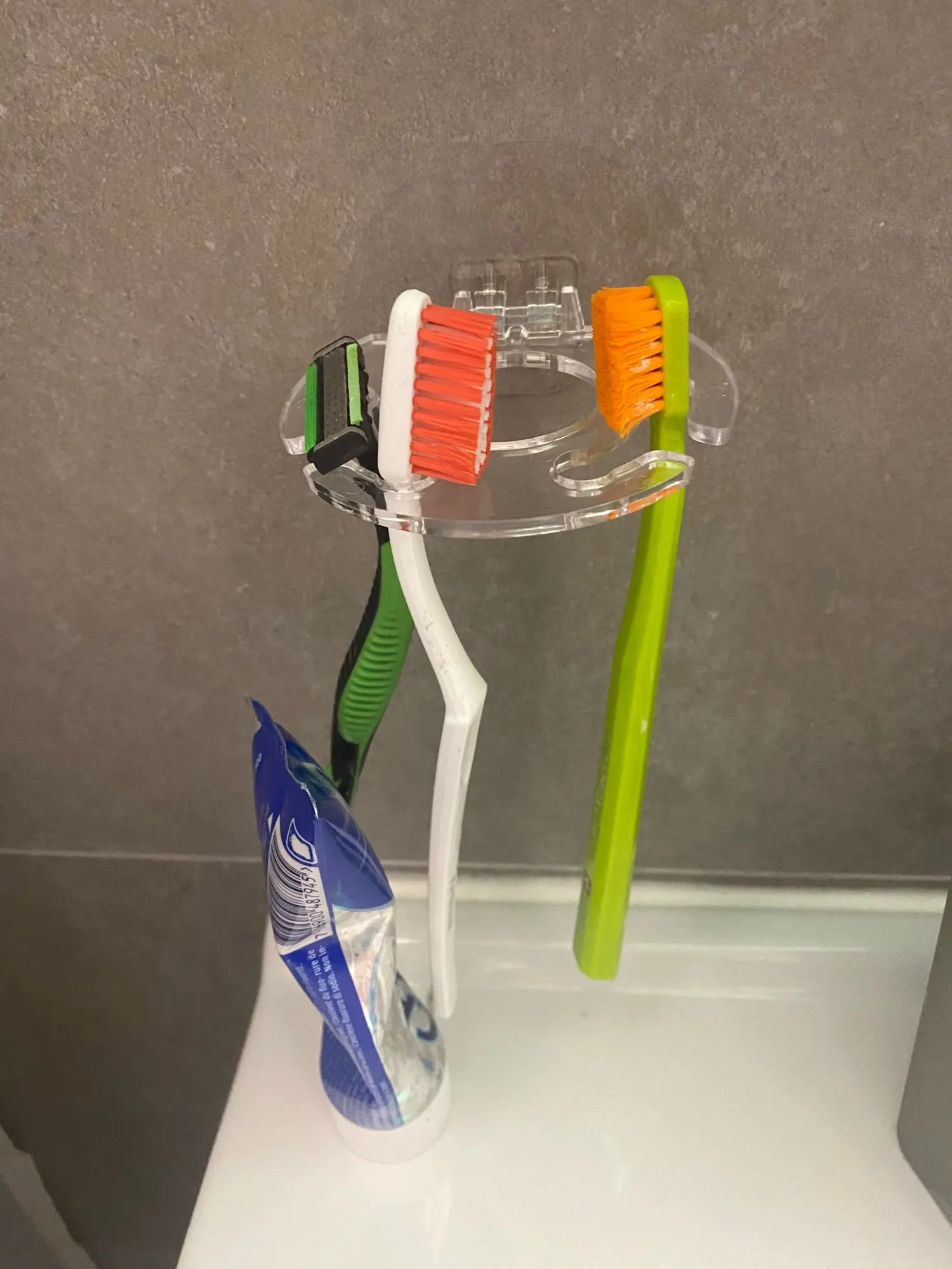 Toothbrush Hanger with Toothpaste Dispenser photo review