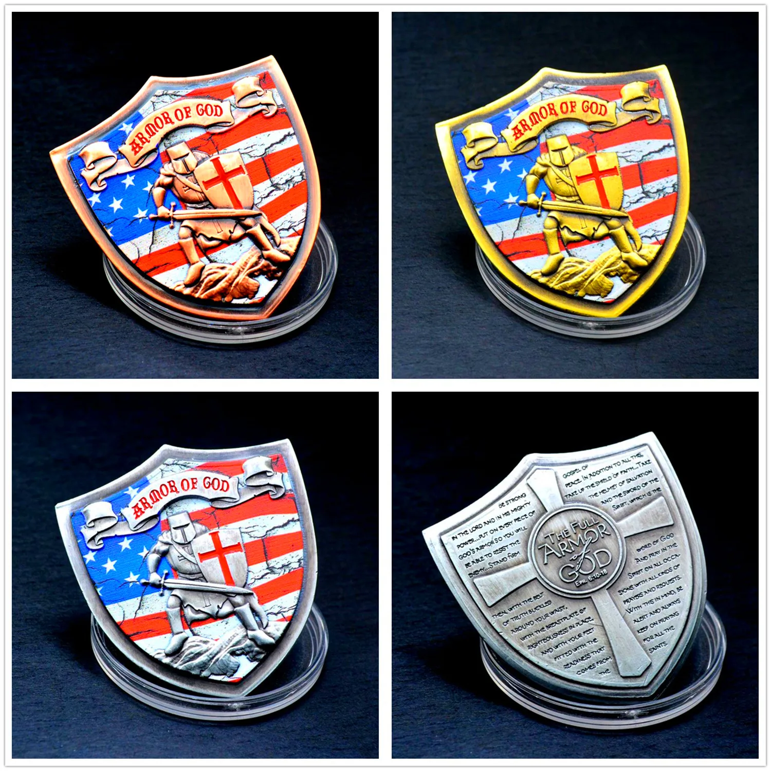 

Armor of God EPH 610-18 Challenge Coin Shield of Faith