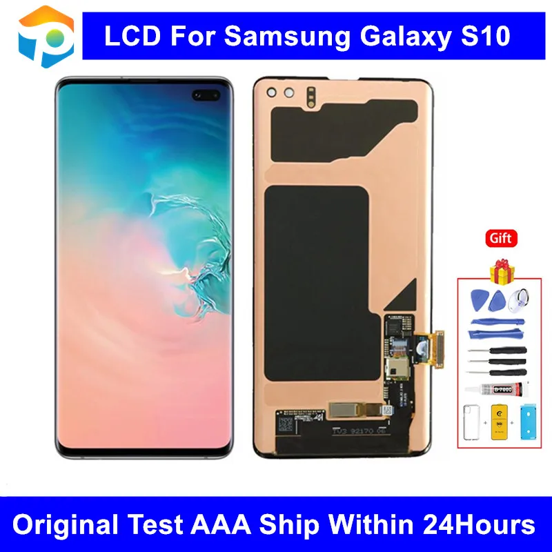 

Original AAA For Samsung Galaxy S10 LCD Display SM-G973F LCD Touch Screen Digitizer For Samsung S10 Display Replacement Parts