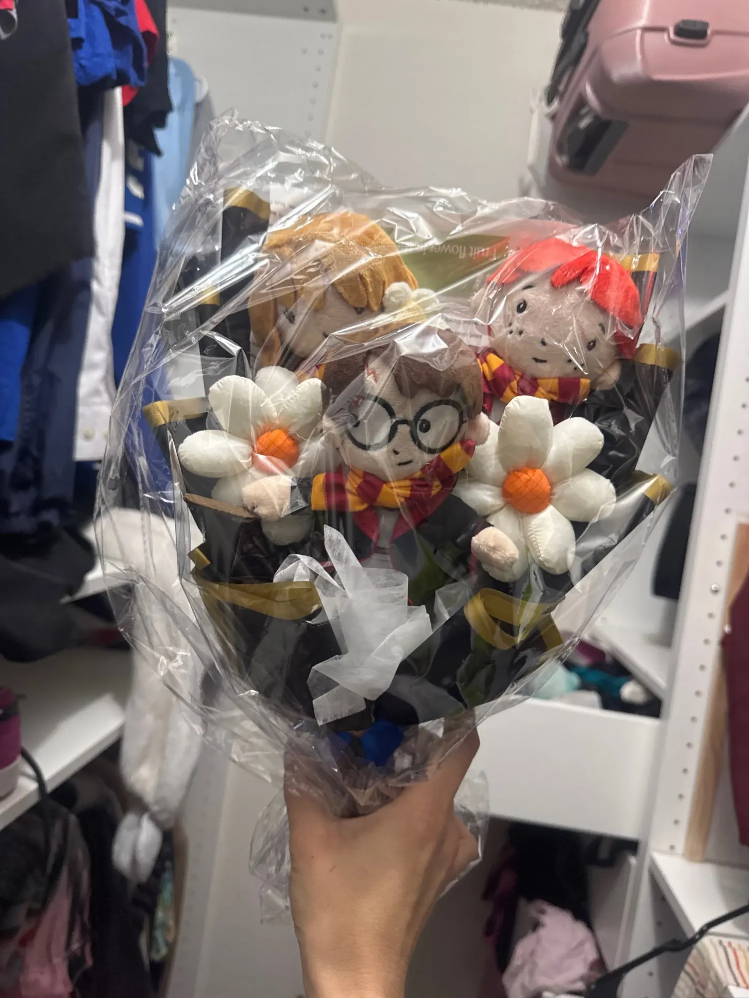 Harry Potter Plush Bouquet | Handmade Wizarding World Stuffed Doll Flower Arrangement