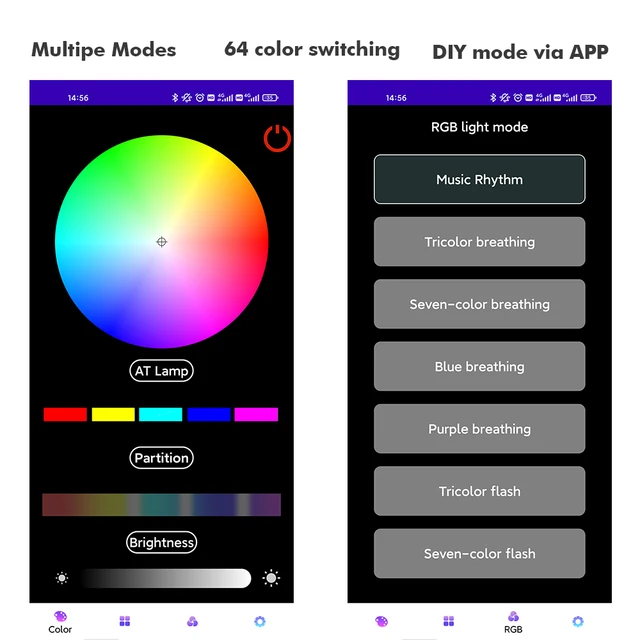 Luci Ambientali Auto APP E Telecomando - Fibra Ottica RGB, 64 Colori, 6 Metri - Foto 6