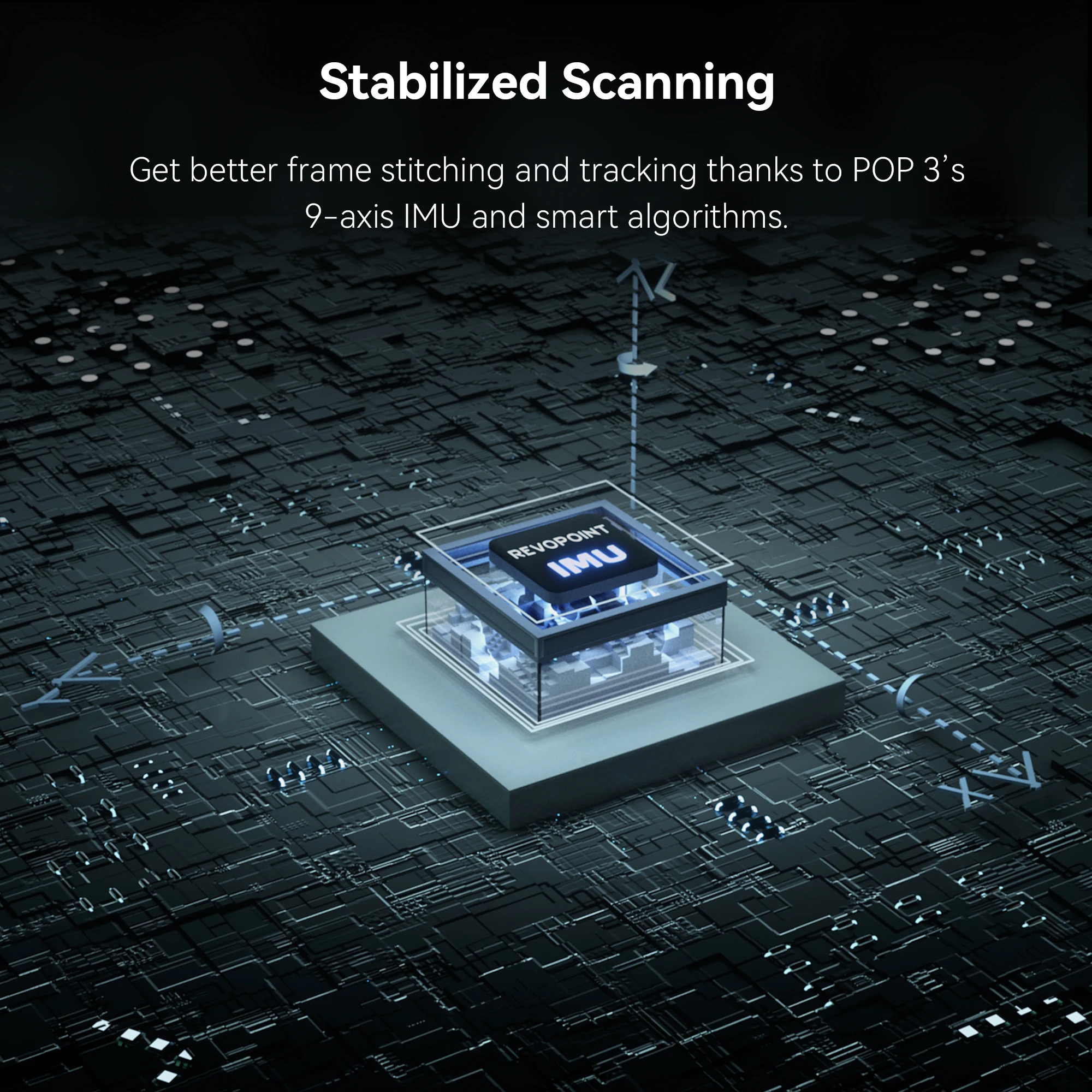 Revopoint POP3 3D 스캐너, 고정밀 핸드헬드 3D 스캐너, 이중 축 턴테이블, 어드밴스드 에디션, 0.05mm