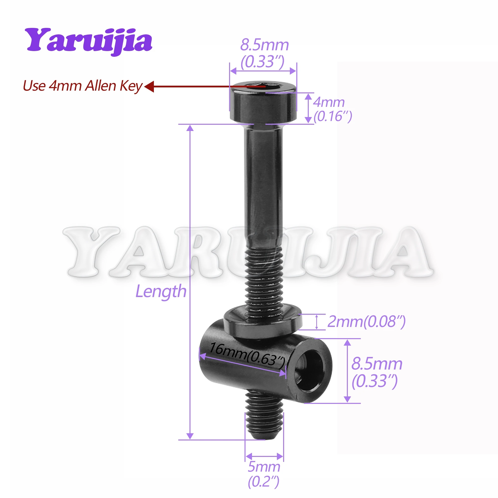 yaruijia titanio parafuso m5x30 40mm parafusos 01