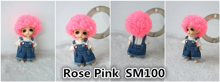 JD713 1/12 Tiny Short Curly Doll Wigs For Size 3-4 Inch 9-10cm Wholesale Afro Tight Lati White BJD Synthetic Mohair Hair