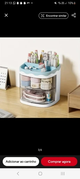 Organizador Mesa Escritório Escolar Trabalho Porta Lápis Caneta Pincel Marcador Gaveta Divisoria Acrílico Madeira Plástico Multi photo review