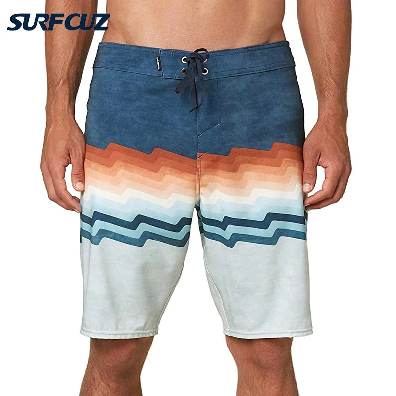 SURFCUZ Men's 4-Way Performance Stretch Boardshorts Quick Dry Summer Swim Shorts Beachwear Swimwear Surfing Board Shorts for Men