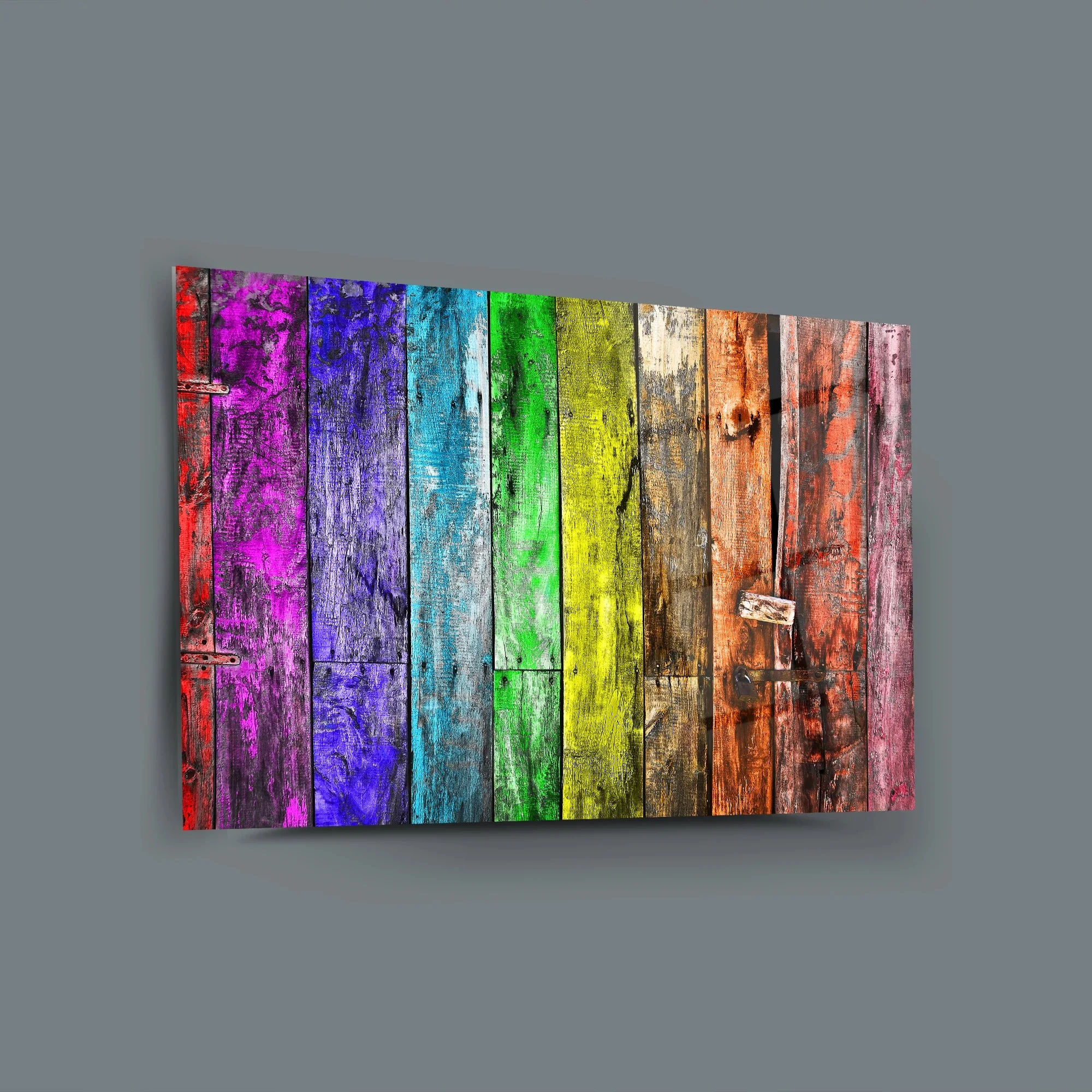 

Painted Wood Decor, Glass Wall Art, Frameless Free Floating Tempered Glass Panel, Home Office Living Room Decoration,