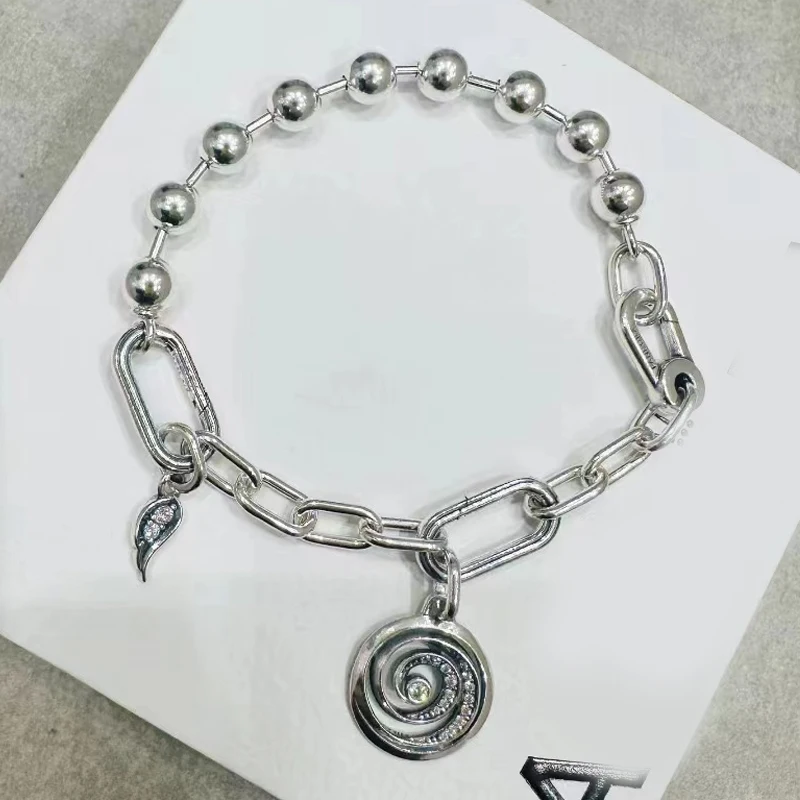 Pandora Me Metal Bead & Link Chain Bracelet | 6.3 Inches