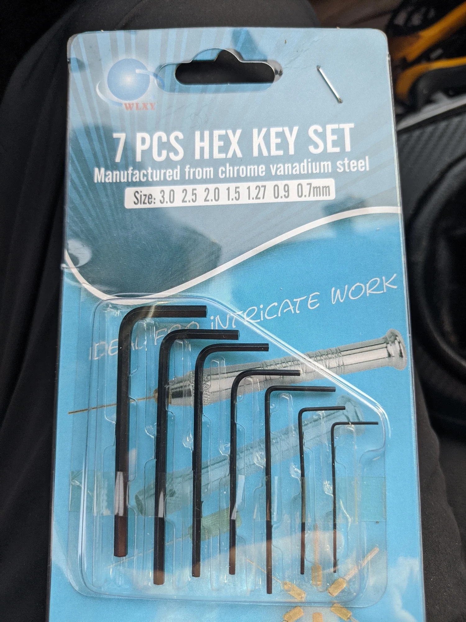 Набор шестигранных ключей OOTDTY, черные, легированная сталь, 7 шт