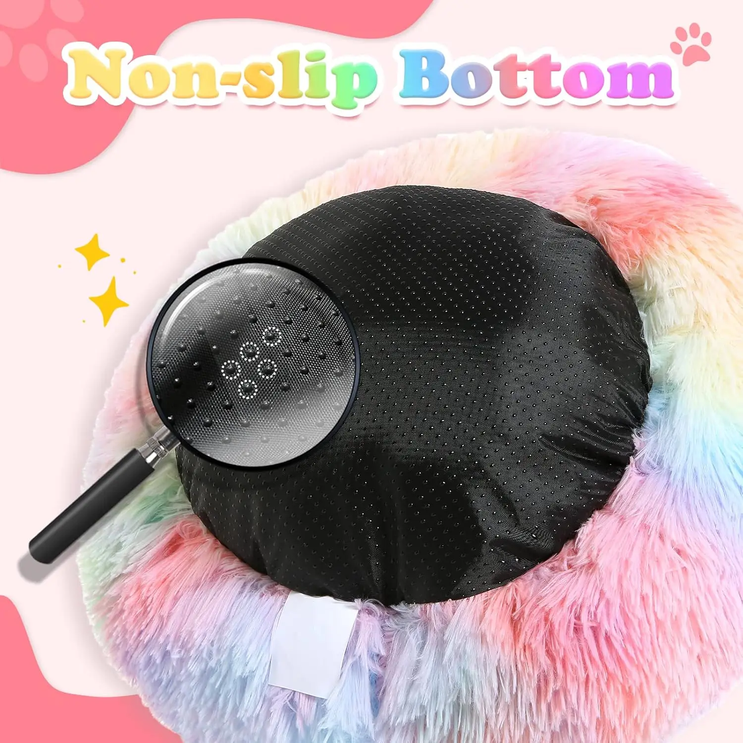 Colorful Calming Plush Donut Pet Bed 5