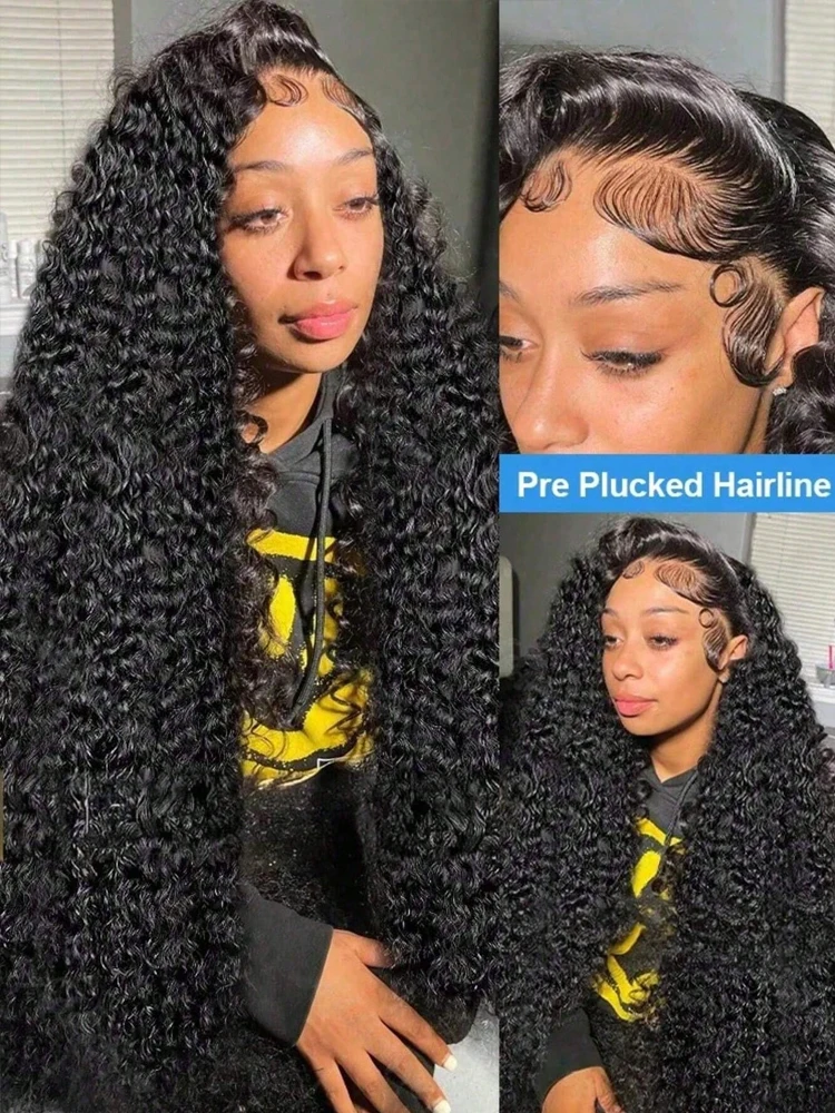 42 Inch Deep Wave Lace Front Wigs Human Hair 13x4 13x6 HD Lace Front Wigs for Women Pre Plucked Brazilian Curly Human Hair Wig 2